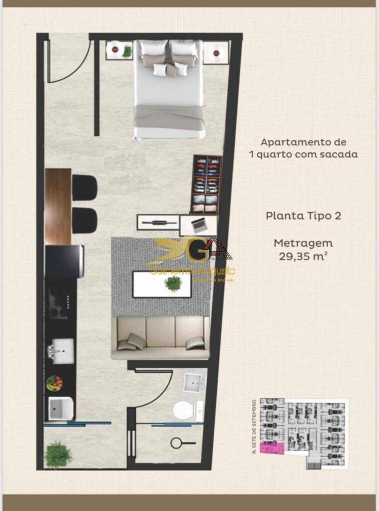 Flat/Apart Hotel à venda com 1 quarto, 29m² - Foto 4